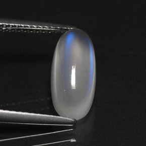 3.29 ct White Rainbow Moonstone Stone, Natural Rainbow Moonstone in Oval Cabochon Shape for Sale
