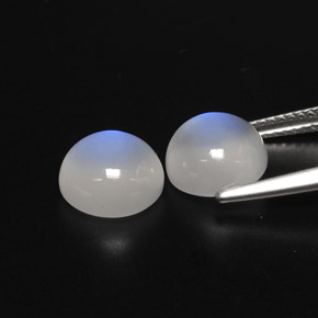 Rainbow Moonstone Gemstone in 9 mm (calibrated) Size for Sale, Rainbow Moonstone Stone in Blue White Color