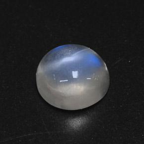 1.71 ct White Rainbow Moonstone Gemstone, Rainbow Moonstone Gem in Round Cabochon Shape for Sale.