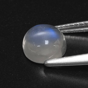 Rainbow Moonstone Gemstone in 7.3 mm Size for Sale, Rainbow Moonstone Stone in Blue White Color