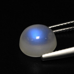 Rainbow Moonstone Gemstone in 9.2 x 7.8 mm Size for Sale, Rainbow Moonstone Stone in Blue White Color