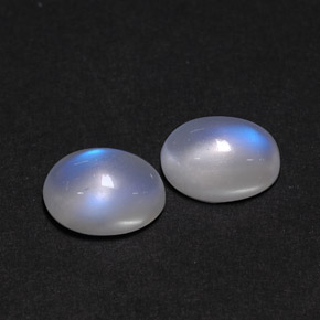 3.29 ct White Rainbow Moonstone Stone, Natural Rainbow Moonstone in Oval Cabochon Shape for Sale