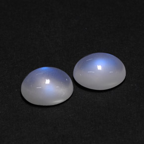 3.07 ct White Rainbow Moonstone Stone, Natural Rainbow Moonstone in Oval Cabochon Shape for Sale