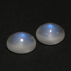3.08 ct White Rainbow Moonstone Stone, Natural Rainbow Moonstone in Oval Cabochon Shape for Sale
