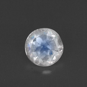 0.49 ct White Rainbow Moonstone Gemstone, Rainbow Moonstone Gem in Round Facet Shape for Sale.