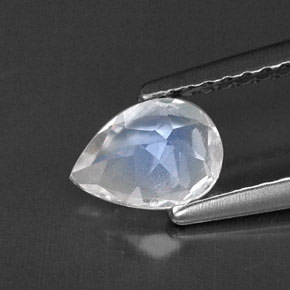 Rainbow Moonstone Gemstone in 6.7 x 4.9 mm Size for Sale, Rainbow Moonstone Stone in Blue White Color