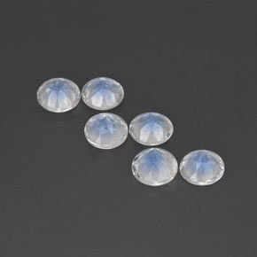 Rainbow Moonstone Gemstone in 4.2 mm Size for Sale, Rainbow Moonstone Stone in Blue White Color