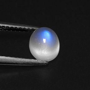 1.59 ct White Rainbow Moonstone Stone, Natural Rainbow Moonstone in Oval Cabochon Shape for Sale