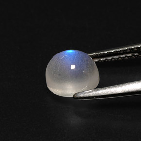 Rainbow Moonstone Gemstone in 6.7 x 5.9 mm Size for Sale, Rainbow Moonstone Stone in Blue White Color