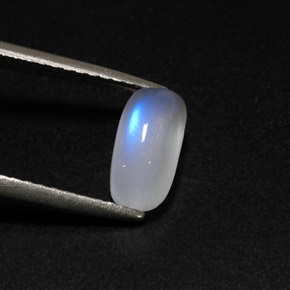 1.39 ct White Rainbow Moonstone Stone, Natural Rainbow Moonstone in Baguette Cabochon Shape for Sale