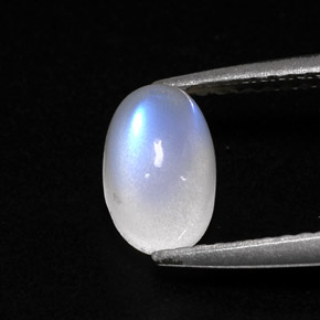 1.78 ct White Rainbow Moonstone Stone, Natural Rainbow Moonstone in Oval Cabochon Shape for Sale