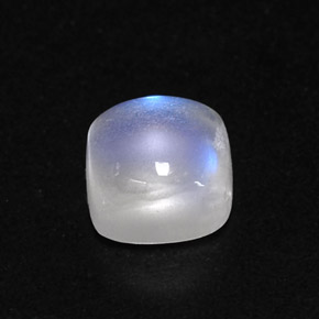 1.23 ct White Rainbow Moonstone Gemstone, Rainbow Moonstone Gem in Cushion Cabochon Shape for Sale.