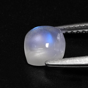 Rainbow Moonstone Gemstone in 5.9 x 5.7 mm Size for Sale, Rainbow Moonstone Stone in Blue White Color