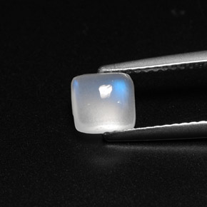 1.08 ct White Rainbow Moonstone Gemstone, Rainbow Moonstone Gem in Cushion Cabochon Shape for Sale.