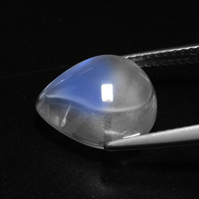 Rainbow Moonstone Gemstone in 12.5 x 10.4 mm Size for Sale, Rainbow Moonstone Stone in Blue White Color