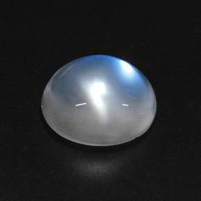 5.39 ct White Rainbow Moonstone Gemstone, Rainbow Moonstone Gem in Oval Cabochon Shape for Sale.
