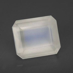 6.76 ct White Rainbow Moonstone Stone, Natural Rainbow Moonstone in Octagon Facet Shape for Sale