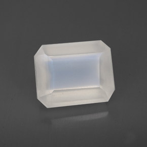 4.16 ct White Rainbow Moonstone Gemstone, Rainbow Moonstone Gem in Octagon Facet Shape for Sale.