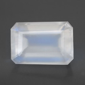 8.24 ct White Rainbow Moonstone Stone, Natural Rainbow Moonstone in Octagon Facet Shape for Sale