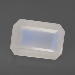 6.93 ct White Rainbow Moonstone Gemstone, Rainbow Moonstone Gem in Octagon Facet Shape for Sale.