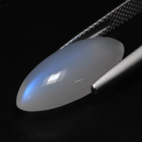 Rainbow Moonstone Gemstone in 19.2 x 9 mm Size for Sale, Rainbow Moonstone Stone in Blue White Color