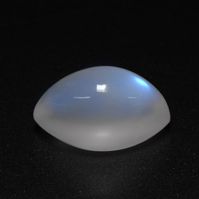 7.75 ct White Rainbow Moonstone Gemstone, Rainbow Moonstone Gem in Marquise Cabochon Shape for Sale.