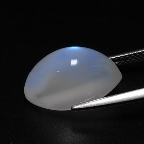 Rainbow Moonstone Gemstone in 15.3 x 8.8 mm Size for Sale, Rainbow Moonstone Stone in Blue White Color