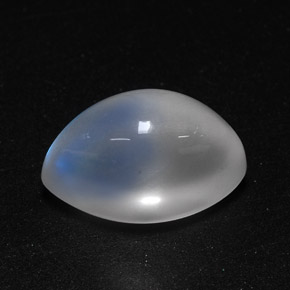 6.27 ct White Rainbow Moonstone Gemstone, Rainbow Moonstone Gem in Marquise Cabochon Shape for Sale.
