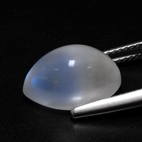 Rainbow Moonstone Gemstone in 13.9 x 8.4 mm Size for Sale, Rainbow Moonstone Stone in Blue White Color