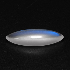2.14 ct White Rainbow Moonstone Gemstone, Rainbow Moonstone Gem in Marquise Cabochon Shape for Sale.