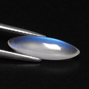 2.14 ct White Rainbow Moonstone Stone, Natural Rainbow Moonstone in Marquise Cabochon Shape for Sale