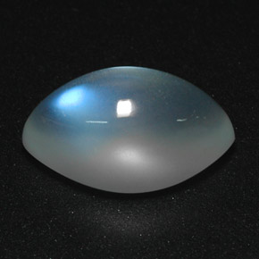 4.20 ct White Rainbow Moonstone Gemstone, Rainbow Moonstone Gem in Marquise Cabochon Shape for Sale.