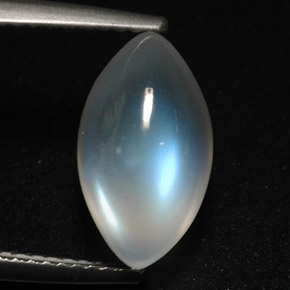 4.20 ct White Rainbow Moonstone Stone, Natural Rainbow Moonstone in Marquise Cabochon Shape for Sale
