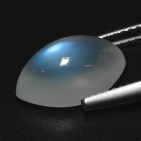 Rainbow Moonstone Gemstone in 13.1 x 7.5 mm Size for Sale, Rainbow Moonstone Stone in Blue White Color