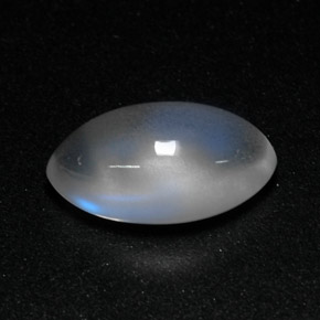 3.35 ct White Rainbow Moonstone Gemstone, Rainbow Moonstone Gem in Marquise Cabochon Shape for Sale.
