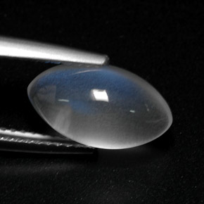 3.35 ct White Rainbow Moonstone Stone, Natural Rainbow Moonstone in Marquise Cabochon Shape for Sale