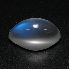 2.77 ct White Rainbow Moonstone Gemstone, Rainbow Moonstone Gem in Marquise Cabochon Shape for Sale.