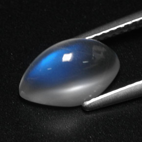 Rainbow Moonstone Gemstone in 10.9 x 6.3 mm Size for Sale, Rainbow Moonstone Stone in Blue White Color
