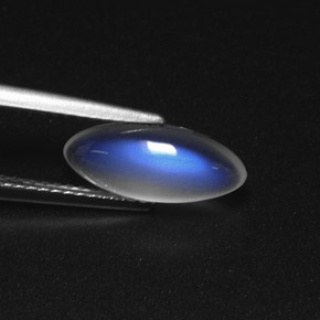 1.72 ct White Rainbow Moonstone Stone, Natural Rainbow Moonstone in Marquise Cabochon Shape for Sale