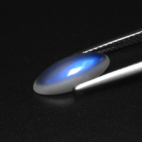 Rainbow Moonstone Gemstone in 12.6 x 5.2 mm Size for Sale, Rainbow Moonstone Stone in Blue White Color