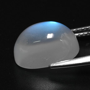 Rainbow Moonstone Gemstone in 12.3 x 8.4 mm Size for Sale, Rainbow Moonstone Stone in Blue White Color