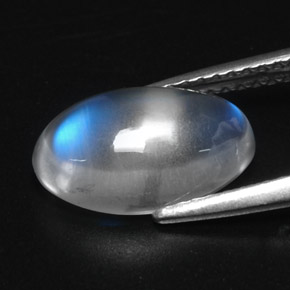 Rainbow Moonstone Gemstone in 12 x 7.7 mm Size for Sale, Rainbow Moonstone Stone in Blue White Color