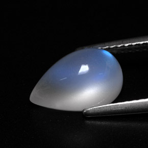 Rainbow Moonstone Gemstone in 11 x 7.2 mm Size for Sale, Rainbow Moonstone Stone in Blue White Color
