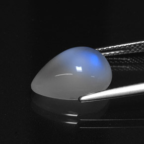 Rainbow Moonstone Gemstone in 14 x 9 mm (calibrated) Size for Sale, Rainbow Moonstone Stone in Blue White Color