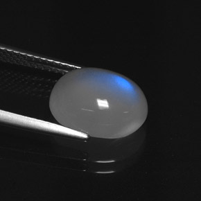 Rainbow Moonstone Gemstone in 11.8 x 9.6 mm Size for Sale, Rainbow Moonstone Stone in Blue White Color