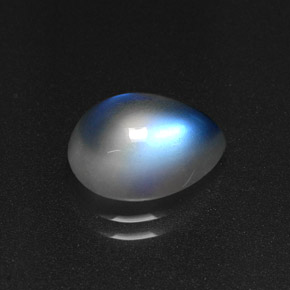 2.95 ct White Rainbow Moonstone Stone, Natural Rainbow Moonstone in Pear Cabochon Shape for Sale