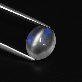 2.78 ct White Rainbow Moonstone Stone, Natural Rainbow Moonstone in Oval Cabochon Shape for Sale