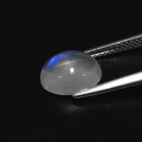 Rainbow Moonstone Gemstone in 10 x 8 mm (calibrated) Size for Sale, Rainbow Moonstone Stone in Blue White Color