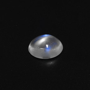 1.57 ct White Rainbow Moonstone Gemstone, Rainbow Moonstone Gem in Oval Cabochon Shape for Sale.