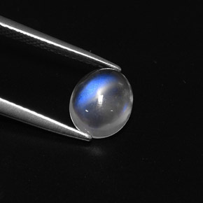 1.57 ct White Rainbow Moonstone Stone, Natural Rainbow Moonstone in Oval Cabochon Shape for Sale